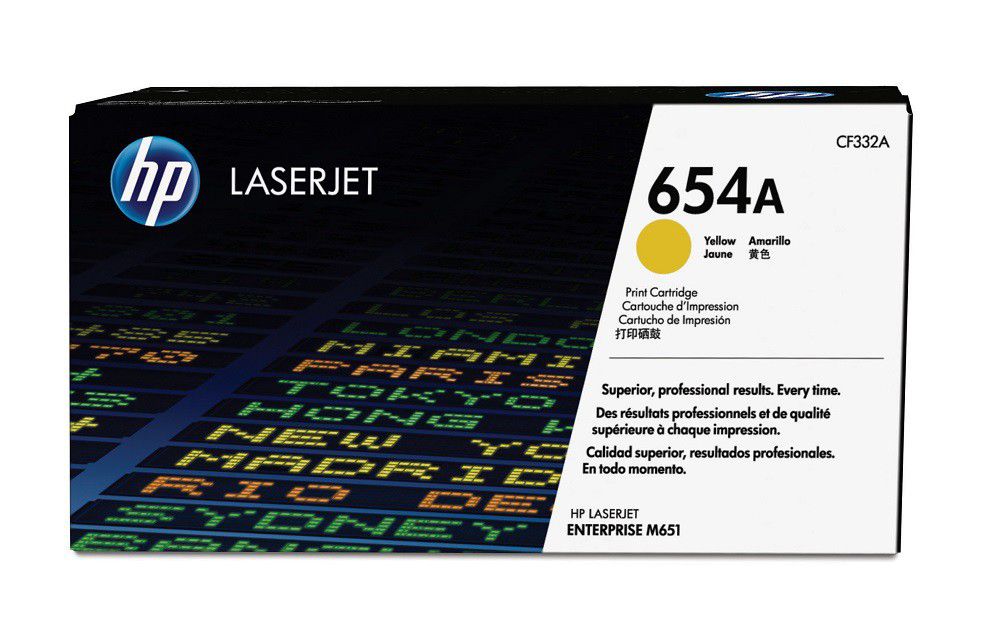 HP 654A Original Toner Cartridge – Yellow – CF332A – HP LaserJet Toner